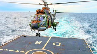 Helicopters Landing and Takeoff on Ships [upl. by Aitnohs]