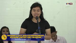 University Day 2019 English Extemporaneous Speaking Contest [upl. by Chew]