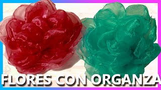 COMO HACER FLORES CON TELA ORGANZA FÁCILES  Manualidades [upl. by Atiuqihs]