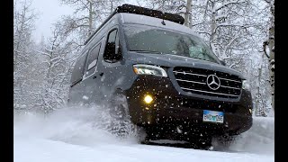 2020 Revel in the SNOWY Rocky Mountains  Winnebago Sprinter 4x4 Van Life [upl. by Wordoow]