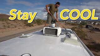 How To Install Elastomeric Roof Coating on RV  Liquid Rubber [upl. by Ardnohsed784]