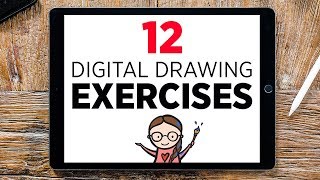 12 x DIGITAL DRAWING exercise  Get better at digital drawing [upl. by Lynda]