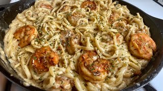 HOW TO MAKE CREAMY SHRIMP ALFREDO PASTA IN 30 MINUTES [upl. by Vandervelde]