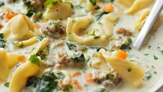 Creamy Sausage Tortellini Soup INCREDIBLE [upl. by Suirrad704]