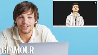 Louis Tomlinson Watches Fan Covers on YouTube  Glamour [upl. by Aiciled144]