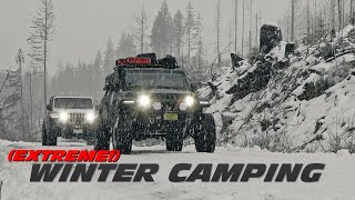 Winter Camping Heavy Snow  Jeep Gladiator amp EcoDiesel JL Wrangler OffRoad Adventure [upl. by Amsden]