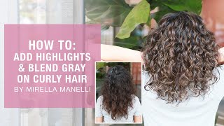 HOW TO add highlights and blend gray on curly hair by Mirella Manelli  Kenra Color [upl. by Eltsyrc]