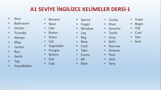 A1 Seviye İngilizce kelime dersi 150  En çok kullanılan İngilizce kelimeler [upl. by Nonie157]