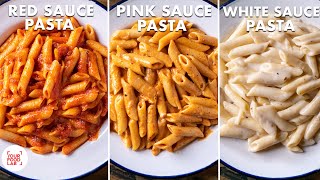 White Sauce Pasta  Red Sauce Pasta  Pink Sauce Pasta  Easy Pasta Recipes  Chef Sanjyot Keer [upl. by Matelda]