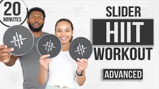 20 Minute Full Body Exercise Slider HIIT Workout  Modifications [upl. by Nonac]