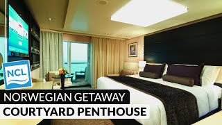 Norwegian Getaway  Haven Courtyard Penthouse with Balcony Full Tour amp Review 4K  Category HF [upl. by Icam]