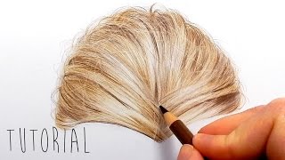 Tutorial  How to draw realistic blonde hair with colored pencils  Emmy Kalia [upl. by Jerz]