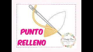 PUNTO RELLENO FLOR Tutorial de Bordado Rápido y Fácil [upl. by Yniattirb]