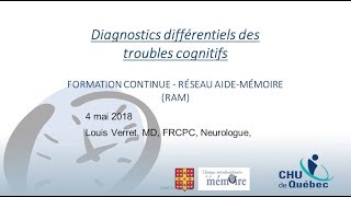 Diagnostics différentiels des troubles cognitifs [upl. by Doralynn]