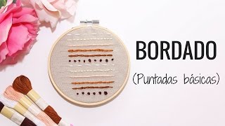 BORDADOS A MANO  6 PUNTOS BÁSICOS [upl. by Merci]