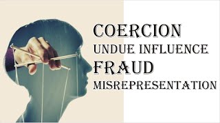 Coercion Undue Influence Fraud Misrepresentation  Indian Contract Act 1872  Law Guru [upl. by Nicodemus895]