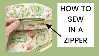 How To Put In A Zipper For Pillow With Cording [upl. by Kcirrej]