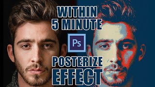 How to make Posterize effect by using Adobe photoshop cc 2018 within 5 minute  HKS Designer [upl. by Rhu]