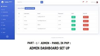 Part 1Admin Panel How to Setup Arrange Files and make a Admin Panel in php [upl. by Torrence2]