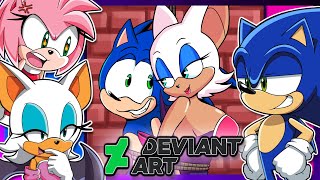 AMY GETS JEALOUS  Sonic and Rouge VS DeviantArt [upl. by Nyrahtak980]