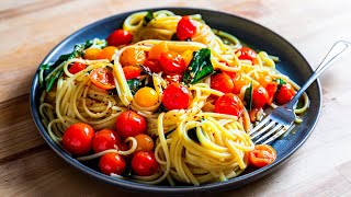 15 Minute Garlic Cherry Tomato Pasta [upl. by Aralk]