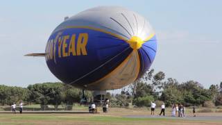 Goodyear Blimp Landing and Takeoff at Carson CA [upl. by Ardin]