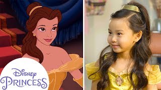 Belle Inspired Hair Tutorial  Disney Princess [upl. by Airotna]