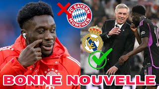 ALPHONSO DAVIES est très proche de signer au Real Madrid il va arrivé en  Le Bayern Munich con [upl. by Blondell787]