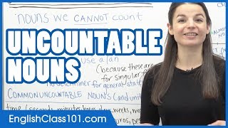 Uncountable Nouns  Learn English Grammar [upl. by Yelnikcm573]