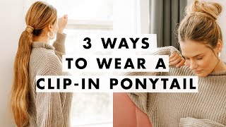 How To Wear Ponytail Extensions  Three Hairstyles [upl. by Lagasse]