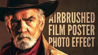 Photoshop Tutorial Airbrushed Film Poster Style Photo Effect [upl. by Offen702]