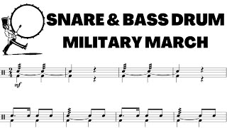 Snare amp Bass Drum MILITARY MARCH in 24  Sight Reading Exercise [upl. by Oruntha]