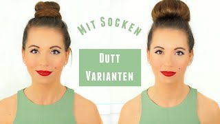 2 einfache amp schnelle Dutt Varianten mit Socken I Dutt ohne Duttkissen [upl. by Kylila]