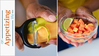 How to Cut a Papaya  Kitchen Basics [upl. by Nairod]