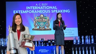 2020 Extemporaneous National Champion Interview International Extemp [upl. by Lars]