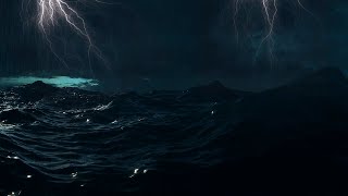 Thunderstorm sounds for sleep with rain ocean waves and thunder and lightning sounds [upl. by Ines]