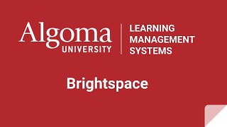 Algoma University Brightspace Orientation [upl. by Yadnus613]