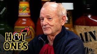 Bill Murray Doesn’t Flinch While Eating Spicy Wings  Hot Ones [upl. by Nuri]