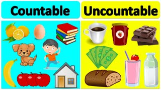 COUNTABLE vs UNCOUNTABLE NOUNS  Learn the difference with examples [upl. by Longan]