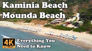 Kaminia Beach amp Mounda Beach Kefalonia Cephalonia in 4K  Everything [upl. by Jecon]