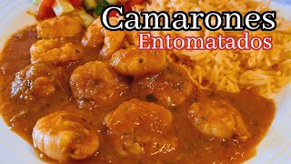 CAMARONES ENTOMATADOS  LA RECETAS MAS SABROSA [upl. by Meadows]