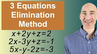 Solving Systems of 3 Equations Elimination [upl. by Nnaeirelav711]