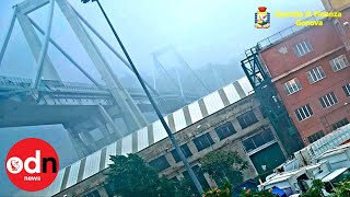 Police release new footage of doomed Morandi Bridge collapse in Genoa [upl. by Agan215]