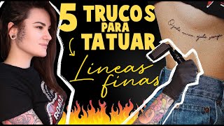 5 TRUCOS 🤯 para TATUAR LÍNEAS finas perfectas ✔️ [upl. by Limber]