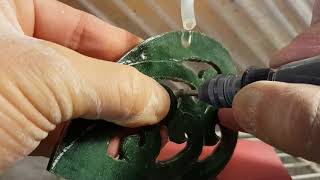 Carving Pounamu  Sculpture with dremel [upl. by Bonny]