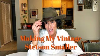 How To Make A Cowboy Hat Smaller  Resizing My Stetson [upl. by Marilyn]