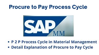 Procure to Pay Process P2P Process in SAP MM I Procure to Pay Cycle in detail step by step explain [upl. by Beaver112]