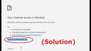 How to fix Your Internet access is blocked ERRNETWORKACCESSDENIED chrome  Unblock Internet [upl. by Tenej]