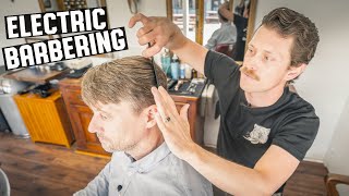 💈 Scissor Haircut in Williams Only Barbershop  Electric Barbering Arizona [upl. by Artenehs]