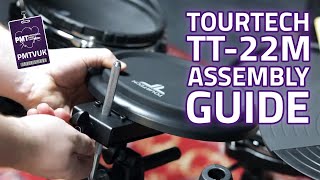 TOURTECH TT22M Electronic Drum Kit Set Up amp Assembly Guide [upl. by Enneyehs]